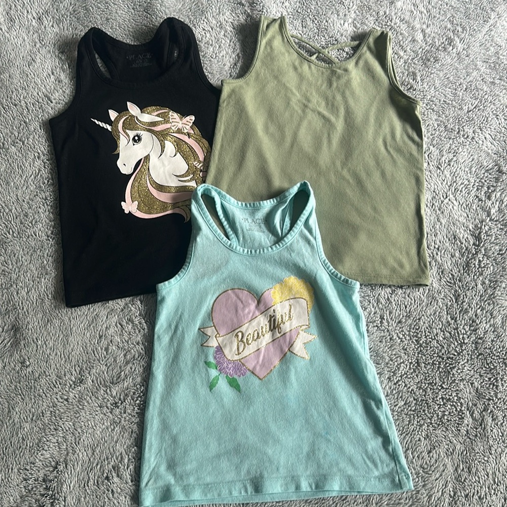 π 3pcs Place Girls Sleeveless Tank Top Lot Bundle Spring Summer Size 4T - Picture 1 of 5